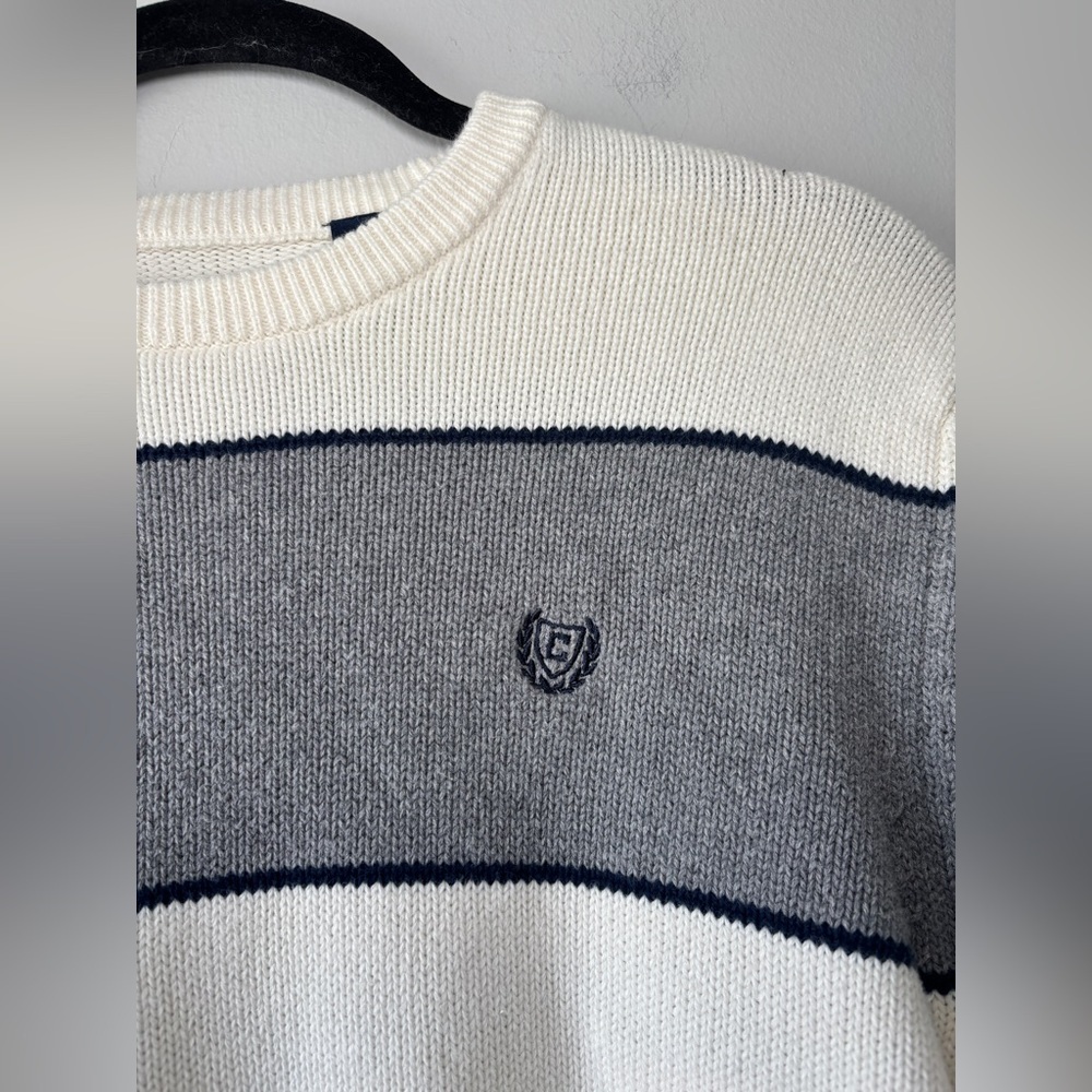 CHAPS Mens Classic Fit Cotton Striped‎ Crewneck Pullover Sweater Size Medium - Picture 10 of 10